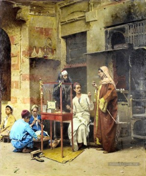 Le vendeur de tabac Cairo Alphons Leopold Mielich Araber Peinture à l'huile